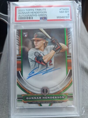 2023 Topps Tribute Gunnar Henderson Rookie Autograph /199 PSA 8 