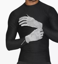 Lululemon Resolute Runner Gloves Men's S/M GCRS/BLK Rulu Reflective Dots Black