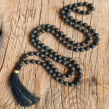 8mm Natural 108 lava gemstone beads Tassel necklace Easter Emotional Pray