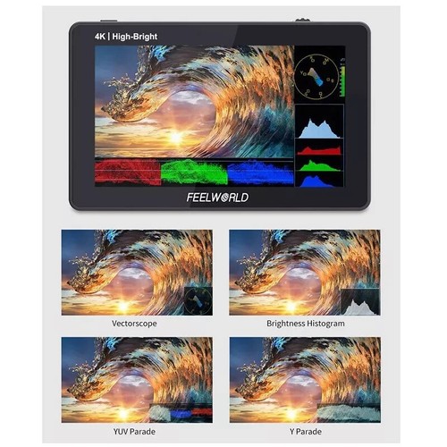 FEELWORLD F6 PLUSX 5.5" 1600nit Camera Monitor 4K HDMI 1920x1080 Touch Screen - Picture 4 of 6