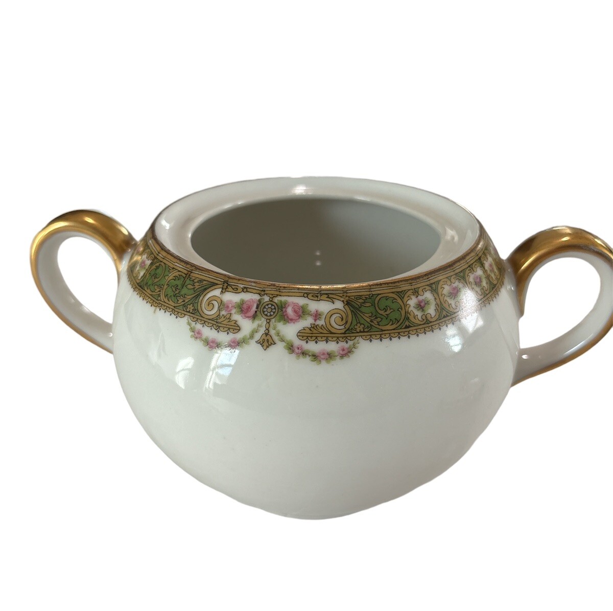 Limoges A-F France Tea Set Creamer, Sugar Bowl 3 Tea Cups/saucers Gold Floral