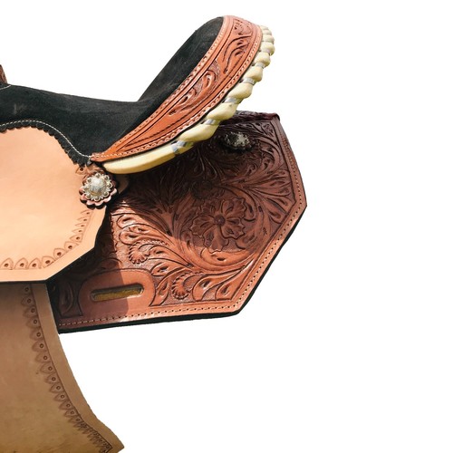 Silla de montar de cañón de caballo occidental Floral Tooled Kids con juego gratuito y envío gratuito - Imagen 6 de 13