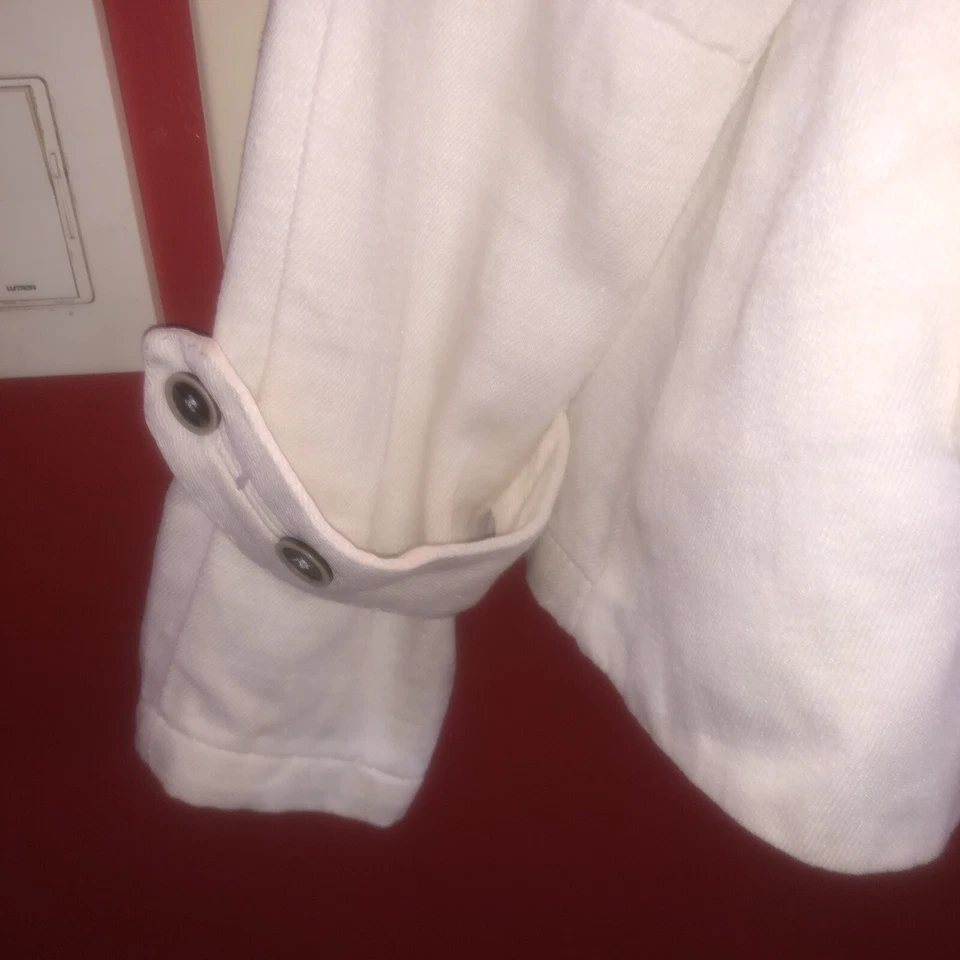 DISFRAZ NACIONAL MARFIL DOBLE BOTONADURA LINO RECORTADO GUISANTE ABRIGO TALLA 46! Foto 4 de 4