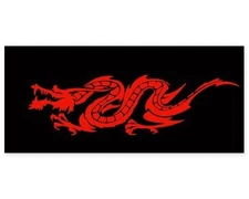 Dragon Red on Black Car Vinyl Sticker - SELECT SIZE