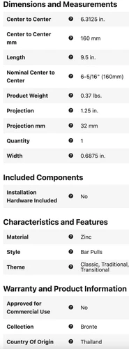 Atlas Homewares 315 Bronte 6-5/16" (C-C) Bar Cabinet Pull Handle Polished Nickel - Picture 2 of 2