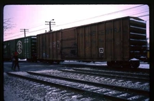 Railroad Slide - Maine Central #31744 Box Car 1989 La Grange IL Freight Train