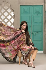 Brand new Pakistani Original Lawn Printed Dress Embroidered Neckline Stitched
