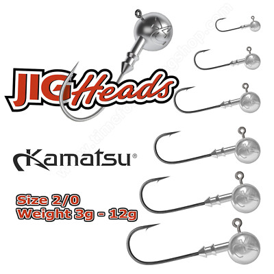 5x Ball Jigkopf Sharp Haken Größe 2/0 Drop Shot Softköder Hecht Zander Angeln