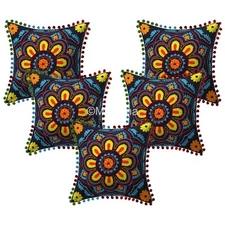 Indian Home Decorative Suzani Cushion Cover Cotton Colorful Set of 2 pcs Pillow 