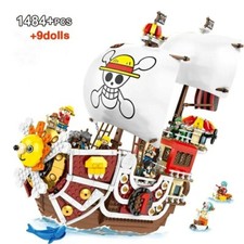 One Piece Thousand Sunny mattoncini di bloccaggio nave pirata 🦁🌞1484pcs MOC senza scatola