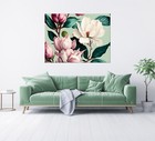 Pink White Blossom Floral Paint Wallpaper Peel and Stick Removable High Quality