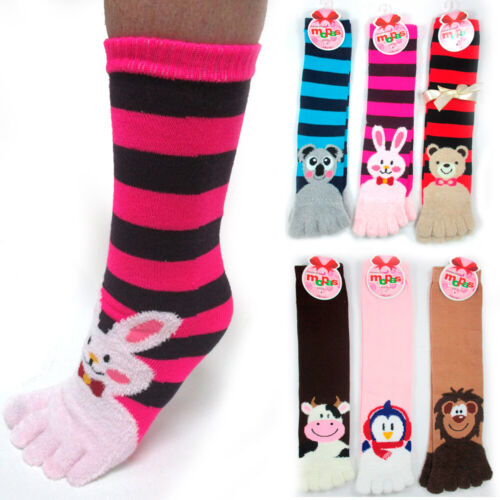 Toesox 1 Pair Calf Funny Feet Womens Striped Toe Socks Size 9 11 7795735136003