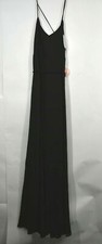 Show Me Your Mumu Womens V-Neck Sleeveless Black Godshaw Chiffon A-Line Gown M
