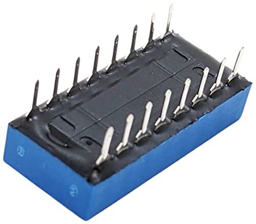 6 Pack DIP Switch with 8 Switches, 16-Pin, SPST, Blue Color, 0.85"×0.38"×0.23" - Picture 2 of 3