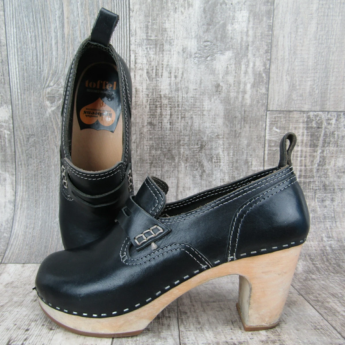 Wooden heel hotsell clogs