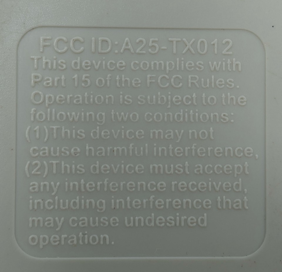 Genuine Harbor Breeze A25TX012 Ceiling Fan Light Remote w/ Wall Mount
