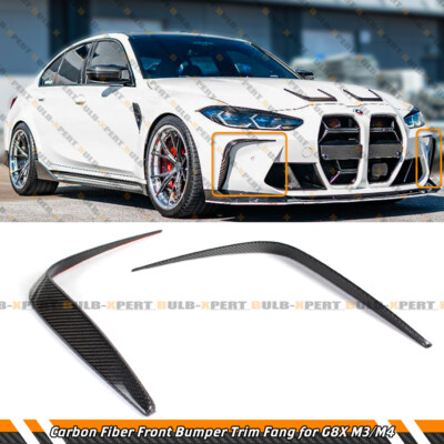 For 2021-26 BMW G80 G82 M3 M4 Carbon Fiber Front Bumper Garnish