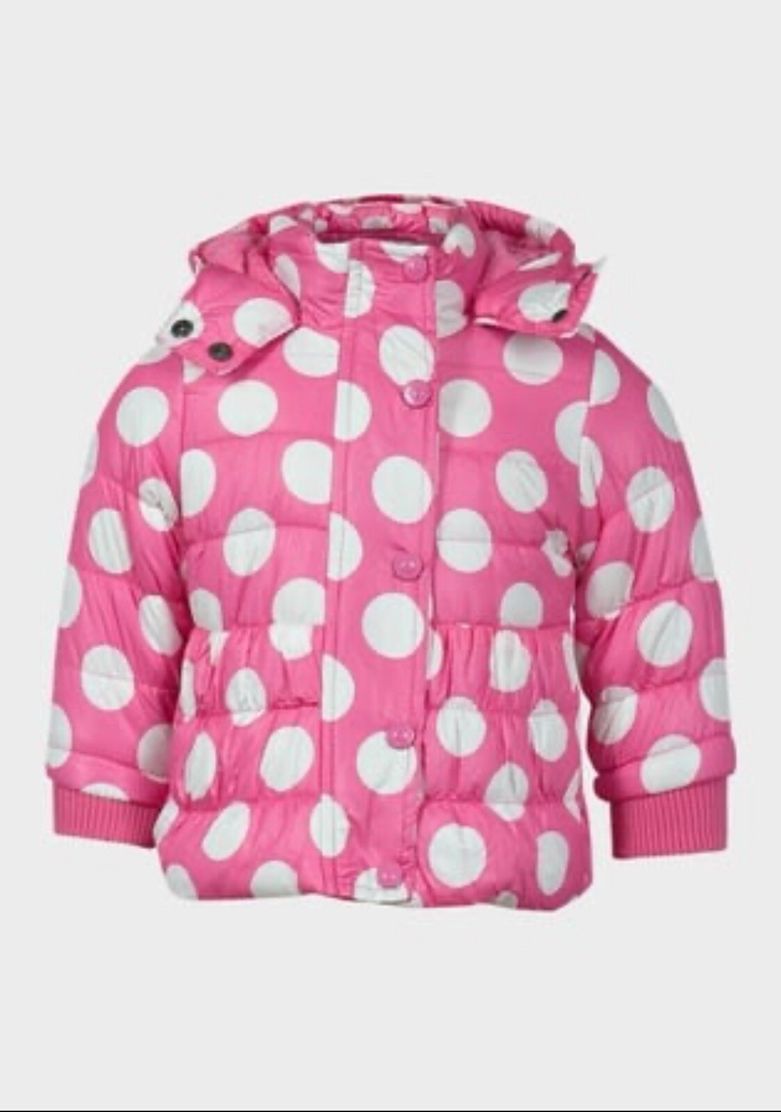 New Minoti Girls Spot Print Puffer Jacket Size 2/3 Years. image 4