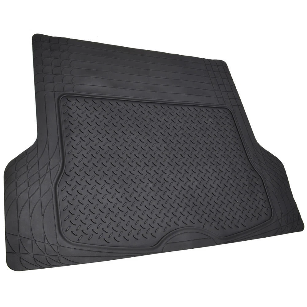 Black Rubber Trunk Mat for Cars Universal Trim to Fit Liner for