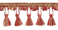 Scroll Gimp with Scalloped Tassel Fringe Trim, Color# PR02 [6 Yards]