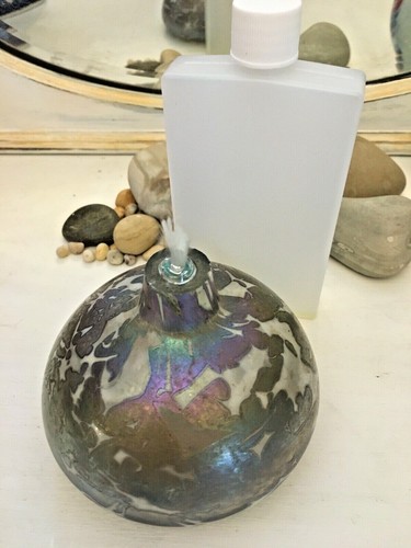 Vintage Squat Bulb Hand Blown Fused Glass Small Vase Tiki Lamp Candle - Picture 2 of 7