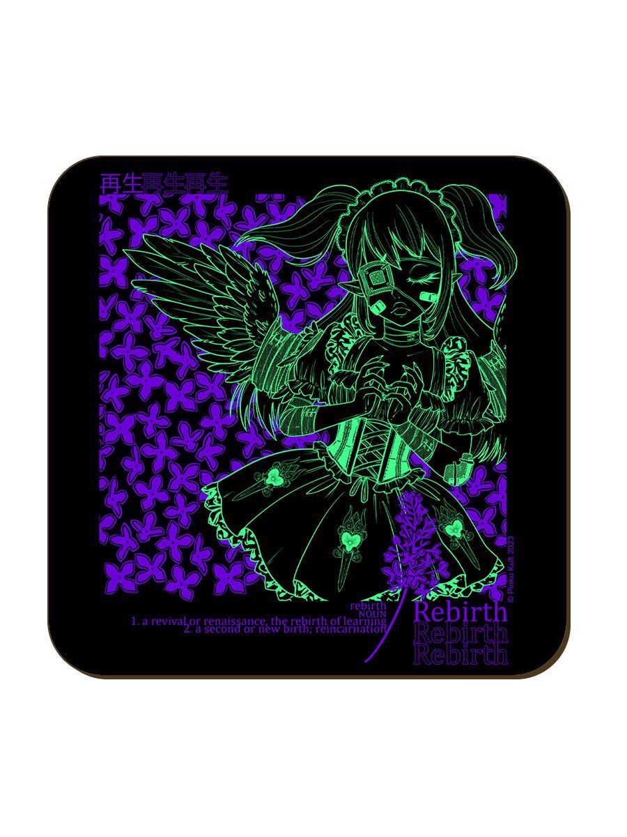 Pinku Kult Coaster Rebirth Black 9.2x9.2cm