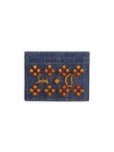 100% AUTHENTIC NEW MEN CHRISTIAN LOUBOUTIN LOUBI DENIM CARD CASE/WALLET/HOLDER  — photo 1