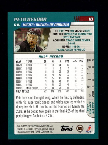 2003-04 Topps Base Hockey Cards 1-200 You Pick From The List Only #1 Each - Picture 51 of 471