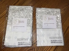 Ballard Designs Euro Pillow Sham Haven Metallic Block Print Set Of 2 NEW