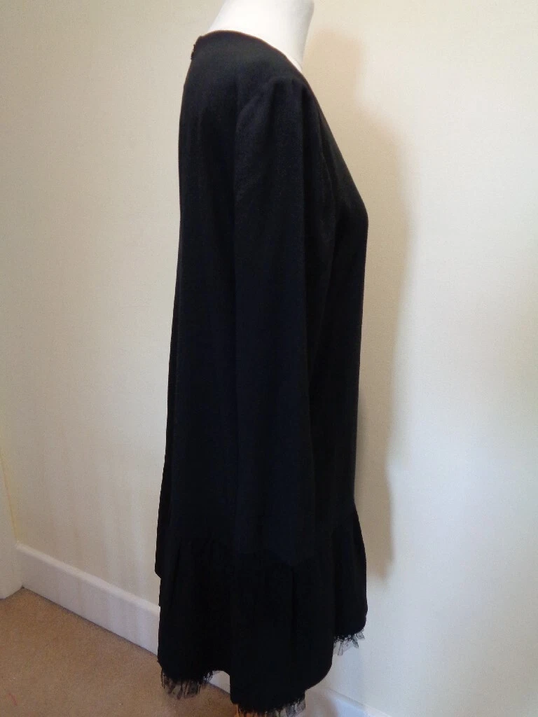 ABITO ROSSO VALENTINO NUOVO NERO CON DETTAGLIO RETE VOLANT TAGLIA 14 (46)