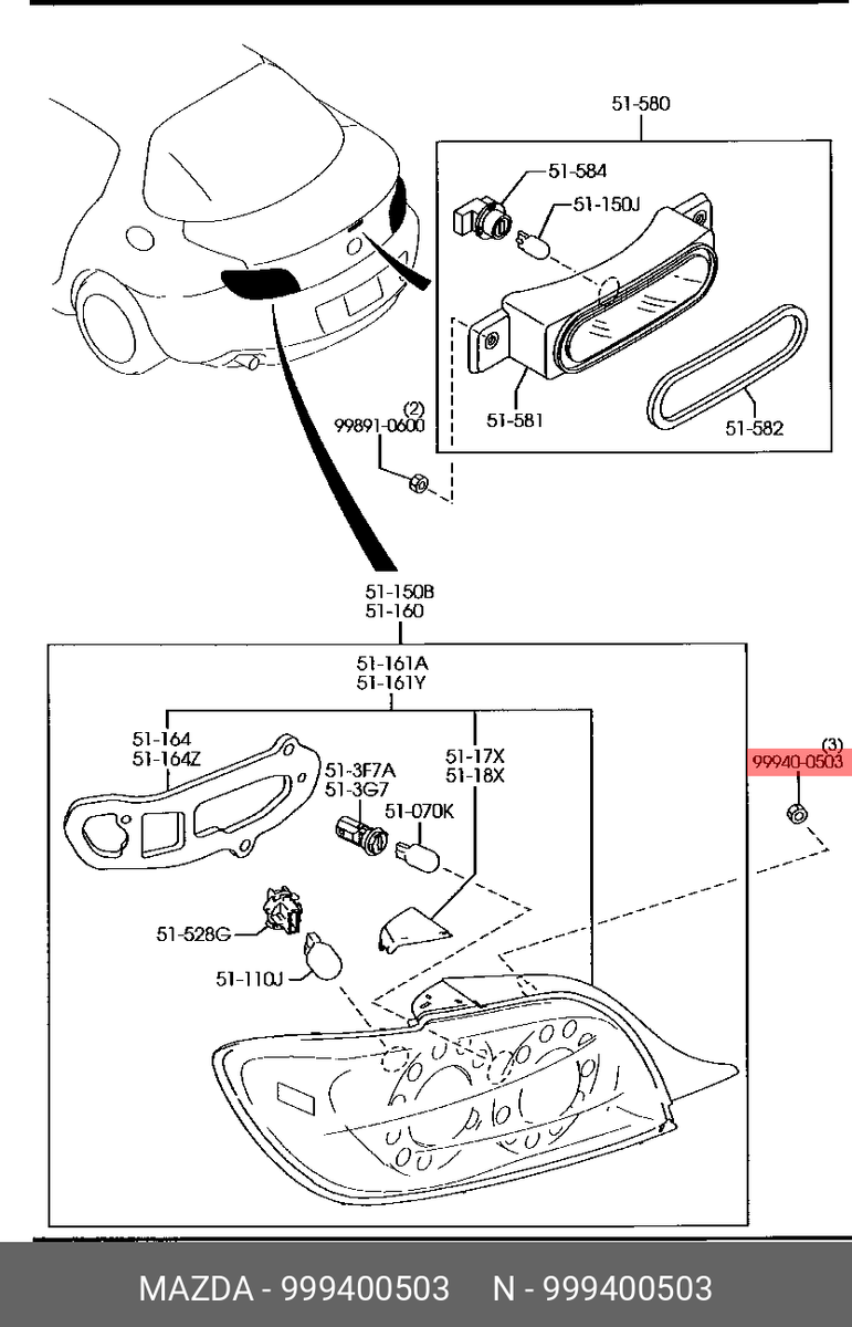 Genuine OE Nut 999400503 For Mazda 99940-0503 | eBay