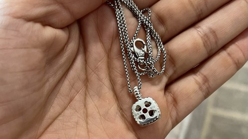 David Yurman Petite Albion Pendant Necklace Morganite & Diamonds - Picture 3 of 3