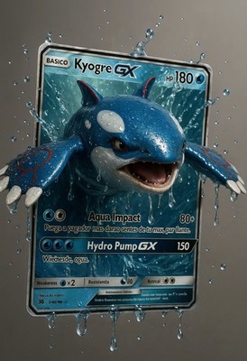 Kyogre GX 3D Pokémon Card Poster   Epic Splash Art   13x19