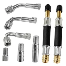 Tire Rubber Valve Extension Tube Extender - 10PCS Set Rubber Extension Adaptor 