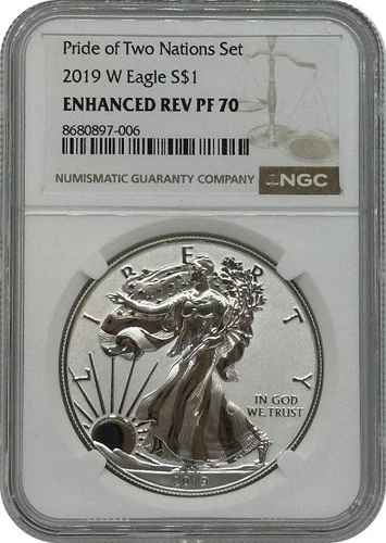 2019-W Pride of Two Nations American Eagle Enhanced Reverse Proof NGC PF70