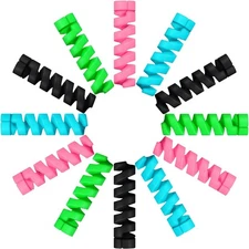 Jetec 24 Pcs Charger Cable Protector,Silicone Flexible Cable Saver,Spiral USB