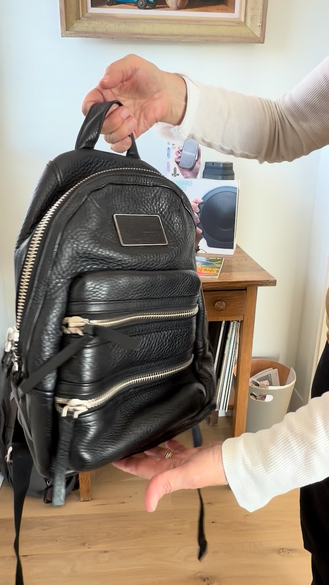 Marc by Marc Jacobs vintage brown leather backpack with silver