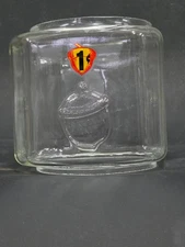 OAK  ACORN EMBOSSED HAND BLOWN GUMBALL MACHINE GLOBE WITH 1c DECAL-SPECIAL $50!