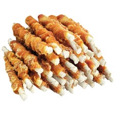 Dog Treats, Rawhide Twist Chicken Hide Sticks, Suitable for Puppy and Small D...