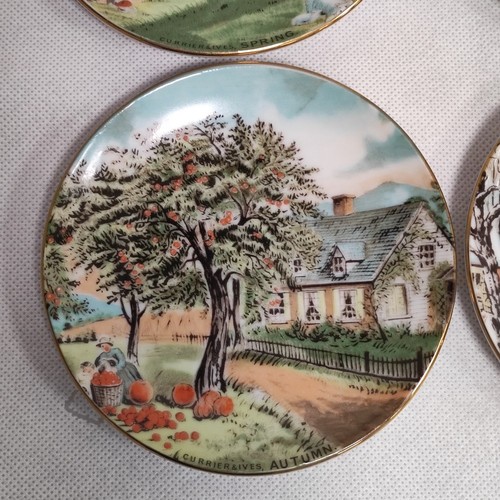 Lotto di 4 piattini stampati ceramica giapponese le 4 stagioni - Picture 5 of 7