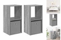 Nachttisch 2Er Set Nachtschrank Graues Sonoma 30,5X27X59,5 Cm