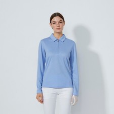 Daily Sports Peoria 1/4 Zip Waffle Design Long Sleeved Shirt Blue Heron Med New