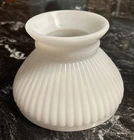 Vintage Fluted Lamp Shade 6" Fitter White Milk Glass For Oil Lamp