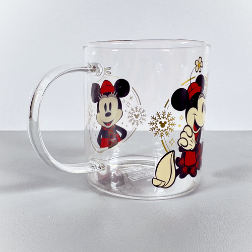 Disney Mickey & Minnie Holiday Mug Set | 17.5 oz Glass Cups | Winter Season - Afbeelding 12 van 18