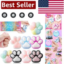 Stress Relief Squishy Toys - 8 Pack Adorable Cat Paw Mochi for Kids & Adults