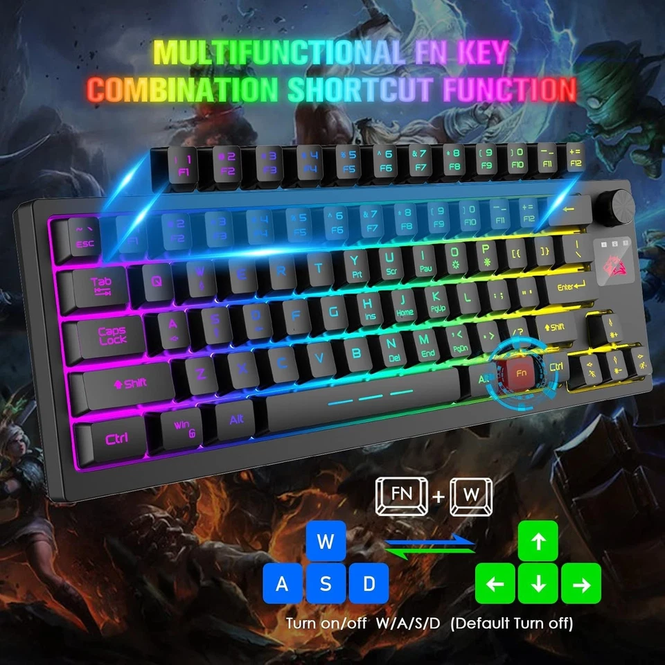 ZIYOULANG T50 Wireless Membrane Gaming Keyboard& Mouse Combo Set with Knob - Image 4 of 4