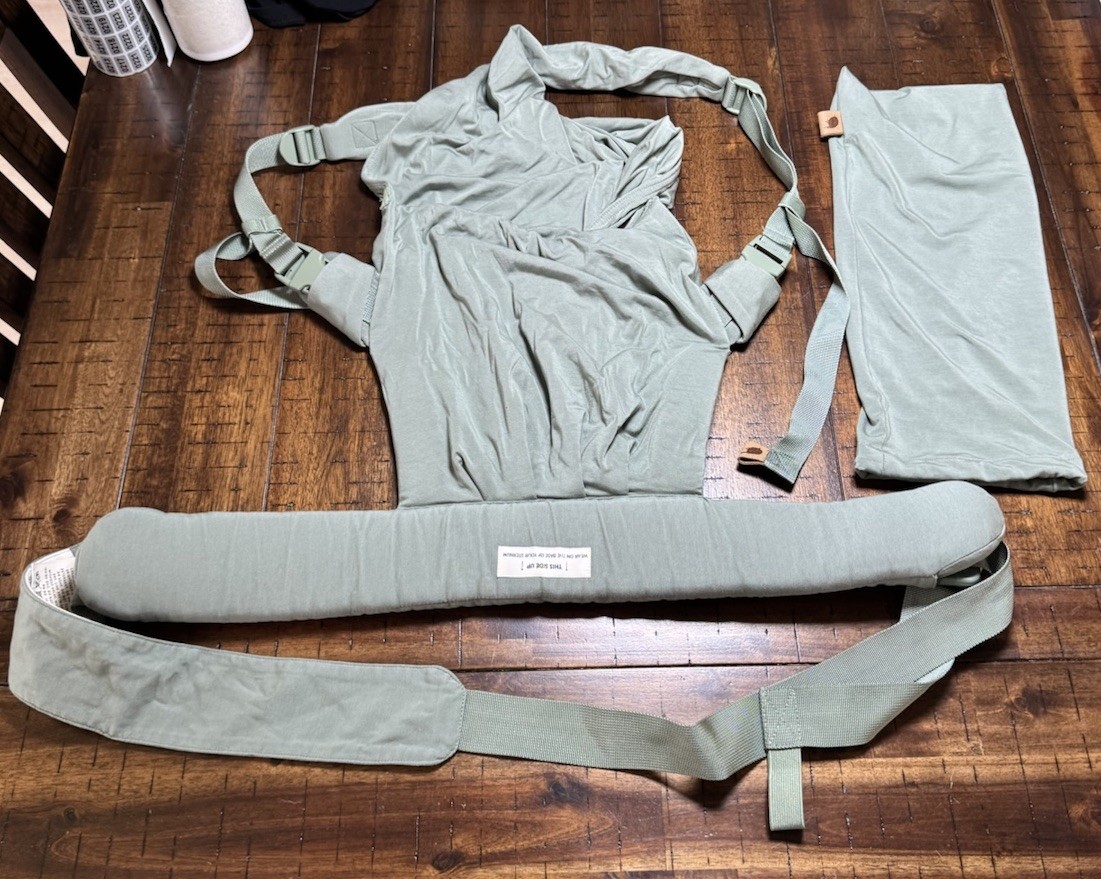 WildBird Aerial Buckle Wrap Acadian Green XS–XL Baby Carrier Gently Used