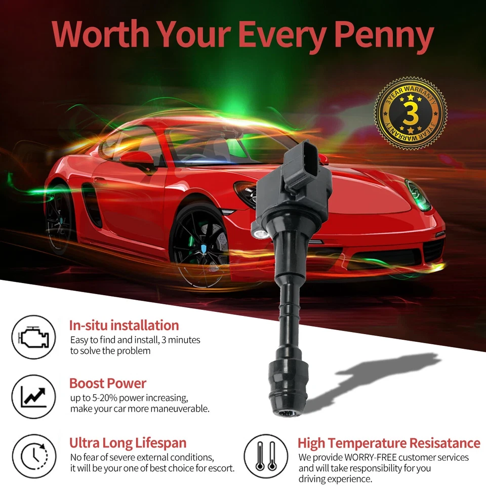 6PCS Ignition Coil for Nissan Altima Frontier Maxima Quest Pathfinder V6 UF349 Foto 2 de 4