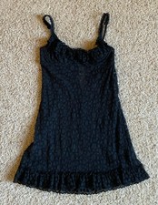 NWT Y2k Victoria's Secret The Lacie Black Hearts Lace Babydoll Slip S Valentines