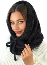 Balaclava Hood Scarf Women - Winter Hood Hat Scarf Combo - Snow Face Cover - Kni
